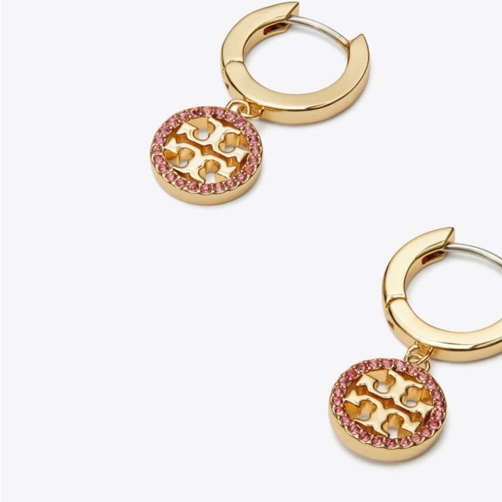 BNWT Tory Burch earrings Gold and Pink Drop Earrings